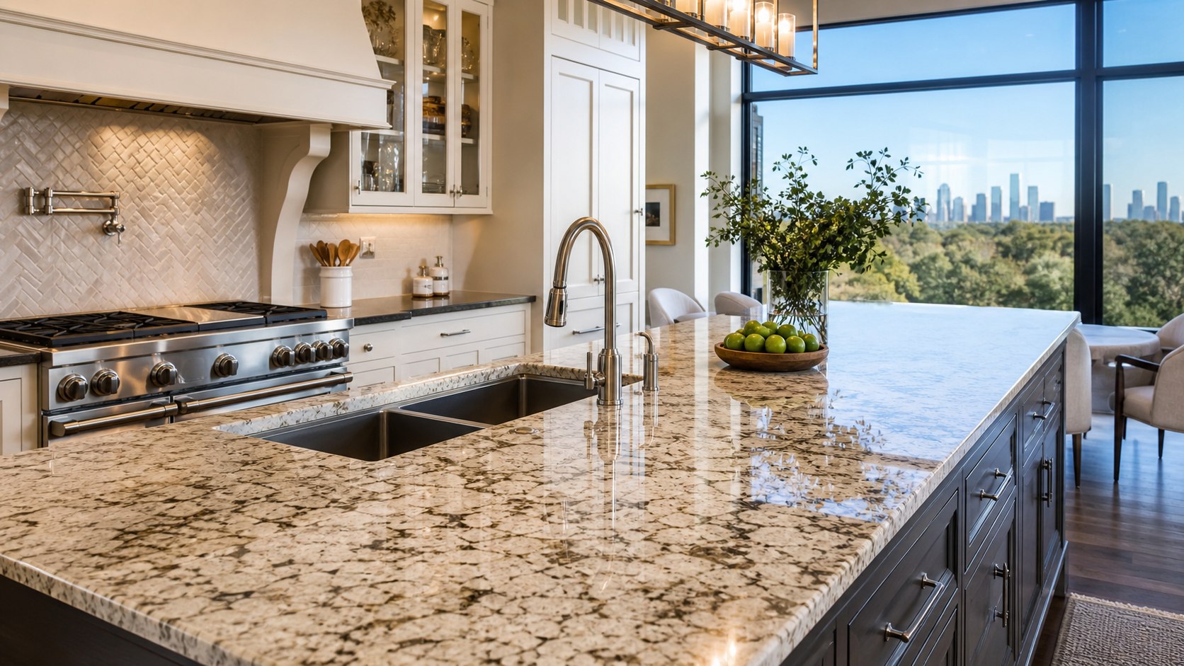 Spotless premium residential kitchen after a comprehensive deep cleaning service in Houston, Texas