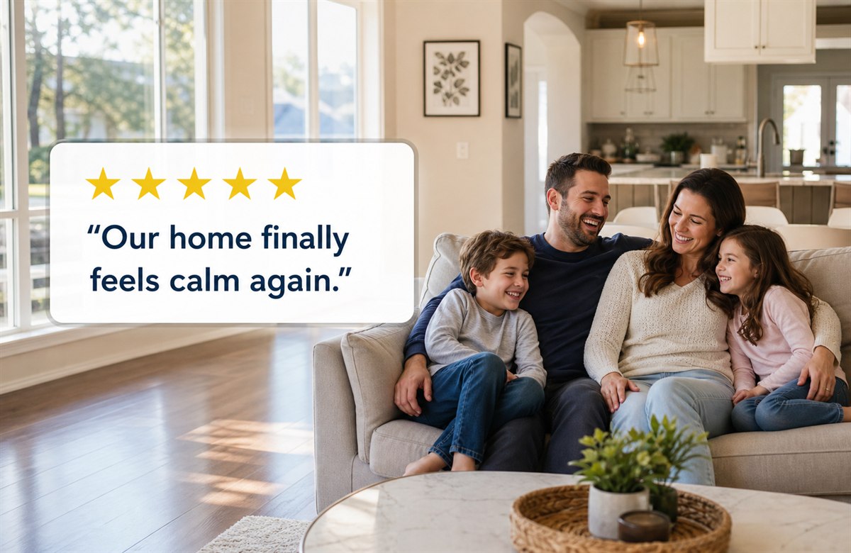 Happy homeowner in Pearland, Texas enjoying a clean home by Maid Nice Cleaning