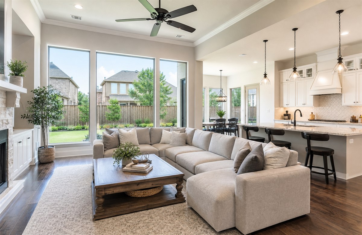 Professional house cleaning service in Pearland TX pristine living room