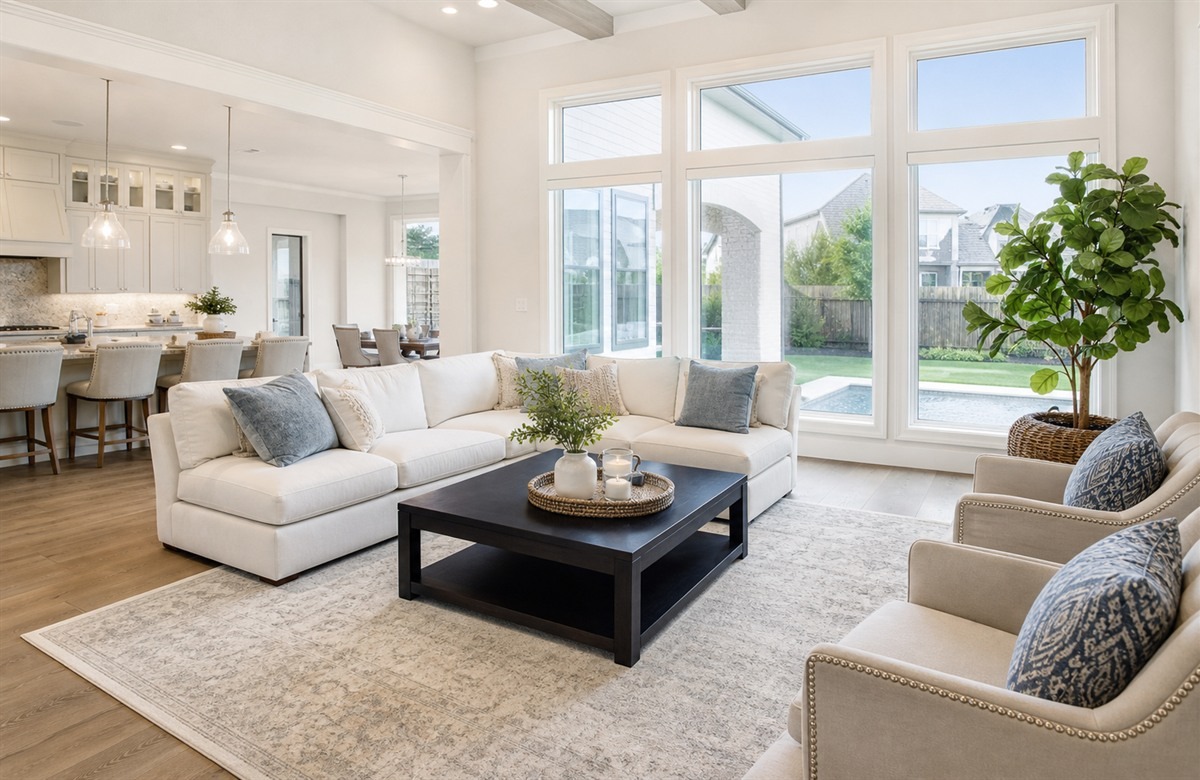 Professional house cleaning service in Cypress TX pristine living room