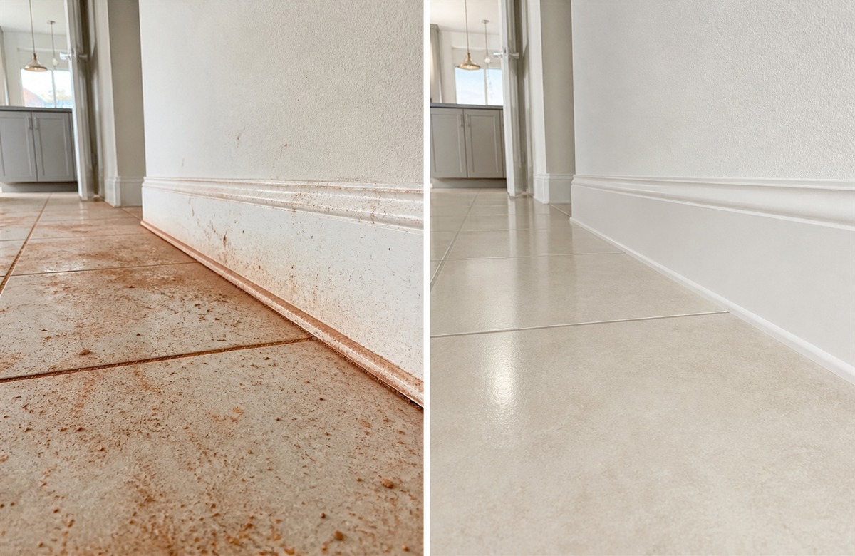Before and after deep house cleaning services removing dust in Katy TX