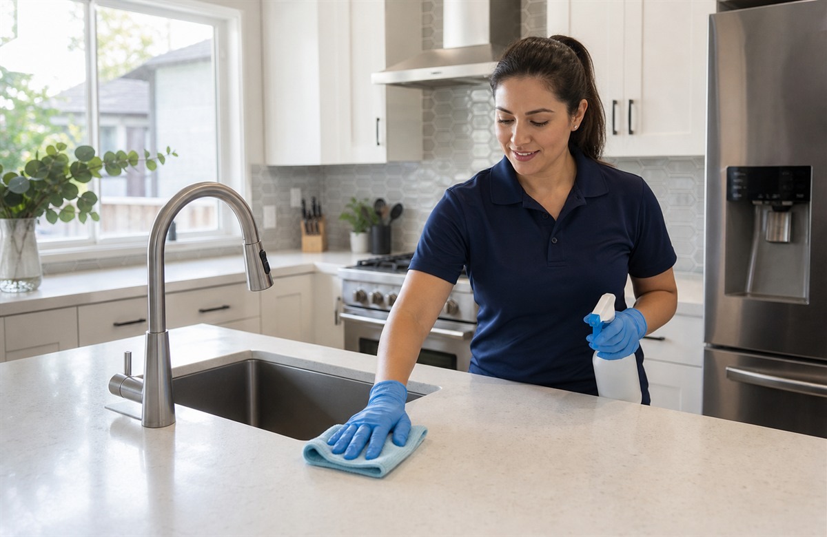 Maid Nice Cleaning professional team servicing a home in Katy